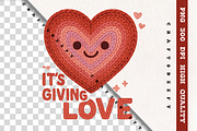 Crochet Heart PNG It's Giving Love, an Object Illustration by Craftsbeefy (Thumbnail 1 of 5)
