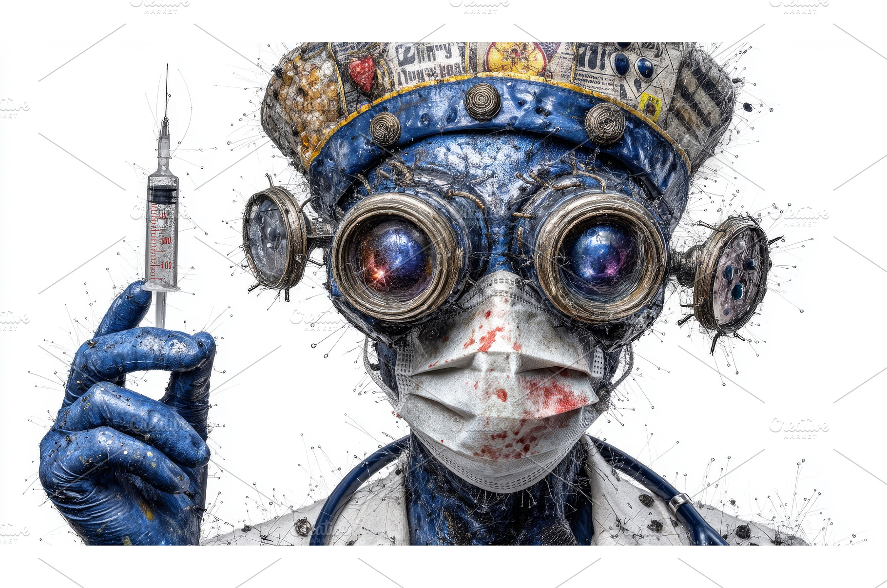A physician donning a mask adorned, a Health & Medical Photo by ZinetroN