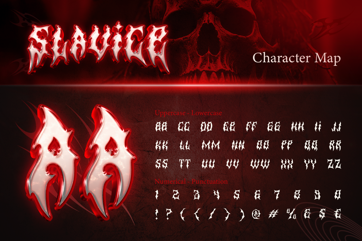Slavice - Tribal Metal Font, a Blackletter Font by Burntilldead (Photo 2 of 10)