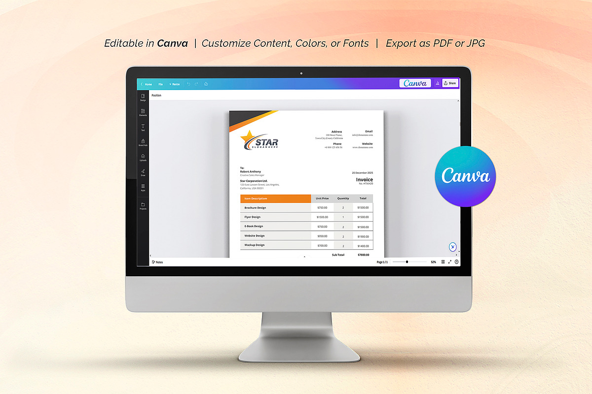 Canva Invoice