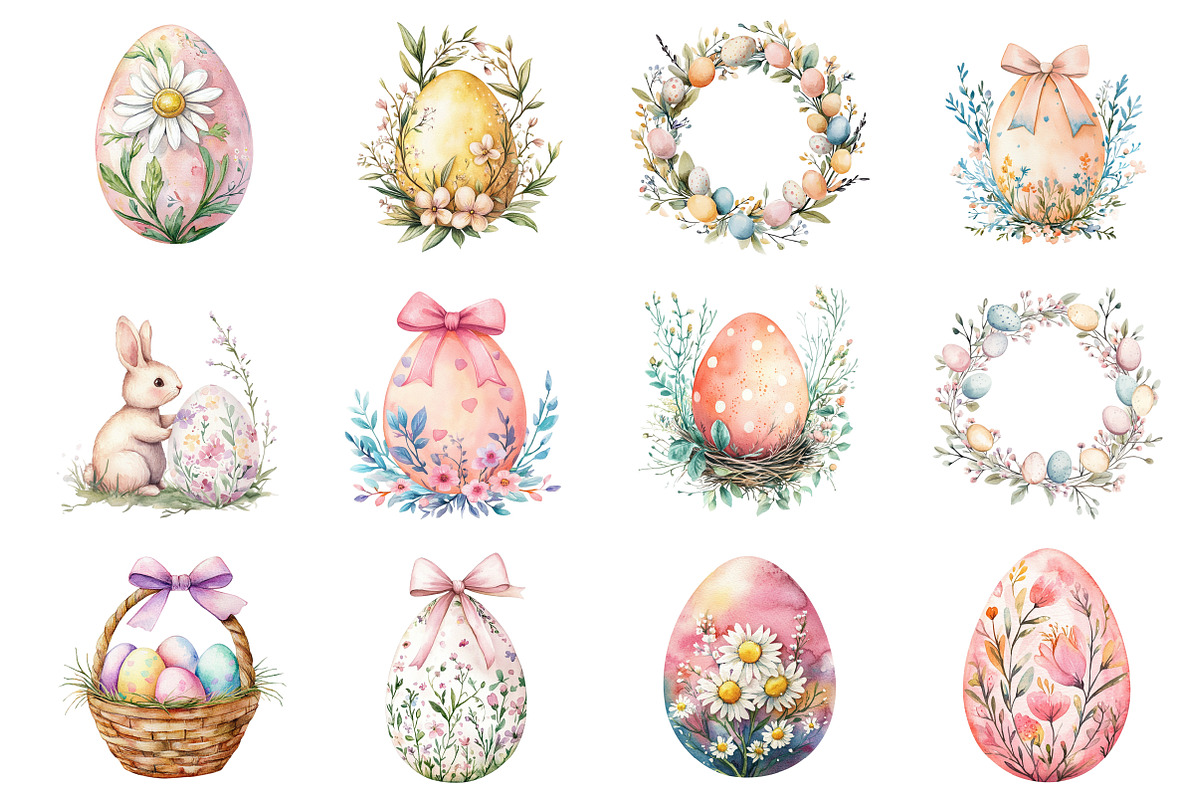 Floral Easter Clipart, an Illustration by Design Market (Photo 2 of 5)