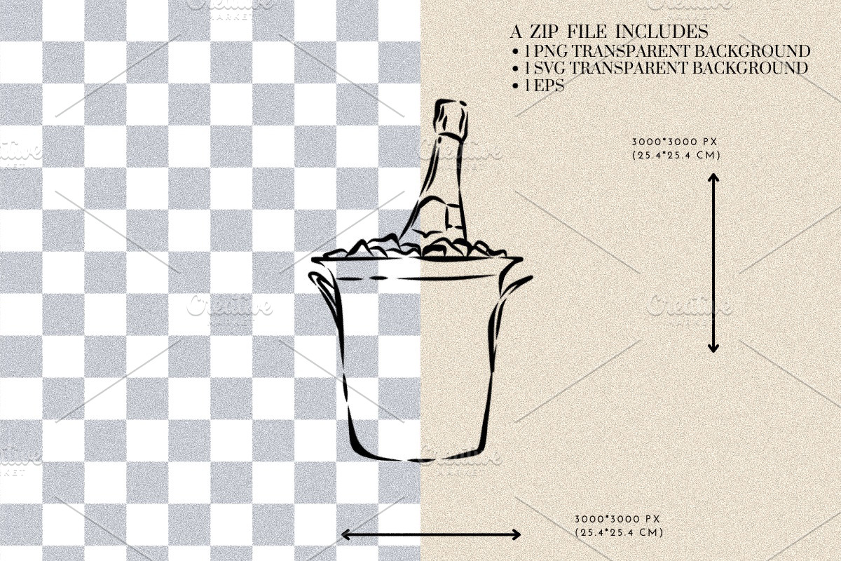 Ice Bucket of Champagne Bottle, an Object Illustration by CraftingOnSunday (Photo 2 of 3)