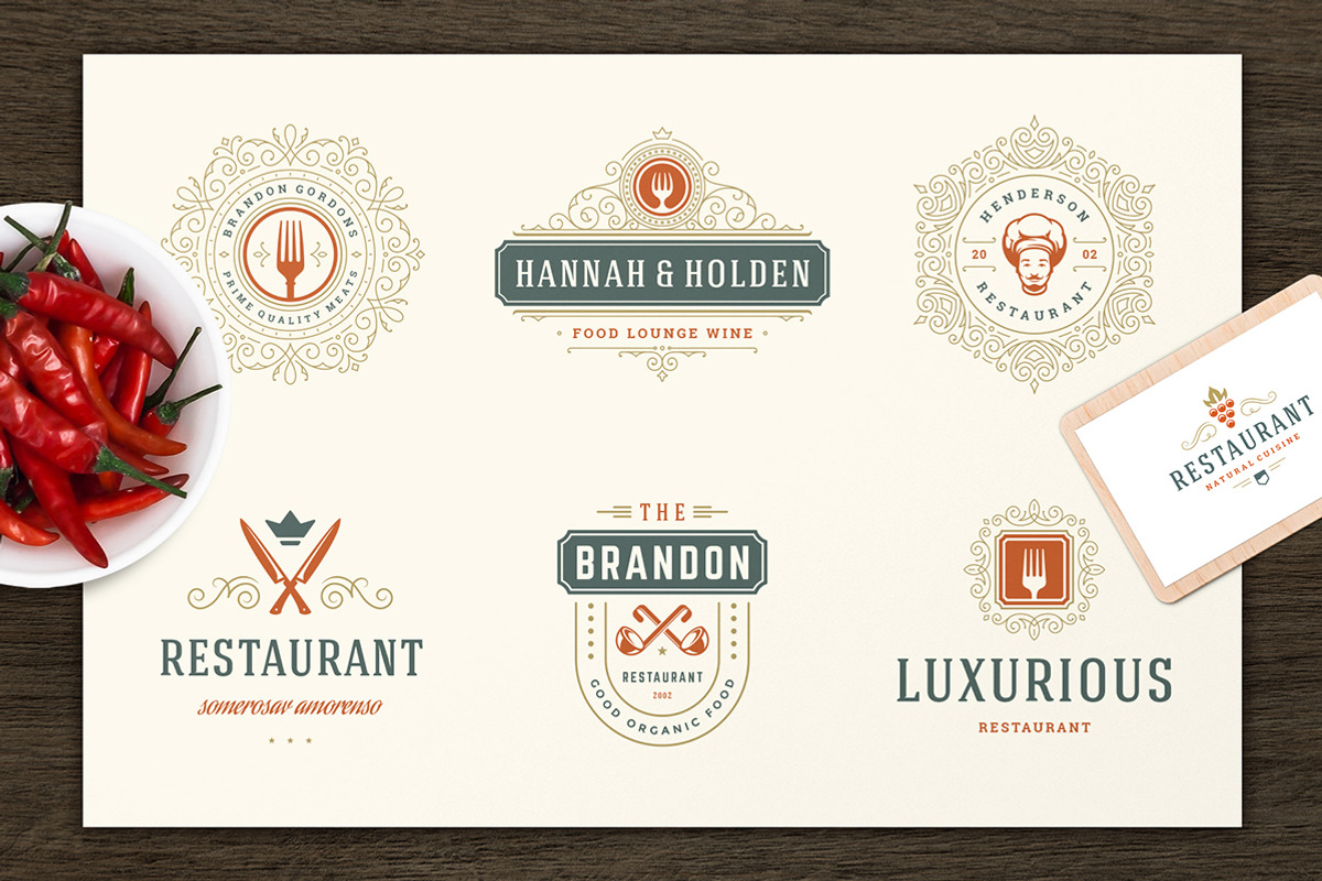 Restaurant Logos & Badges Bundle, a Branding & Logo Template by Vasya Kobelev (Photo 16 of 54)