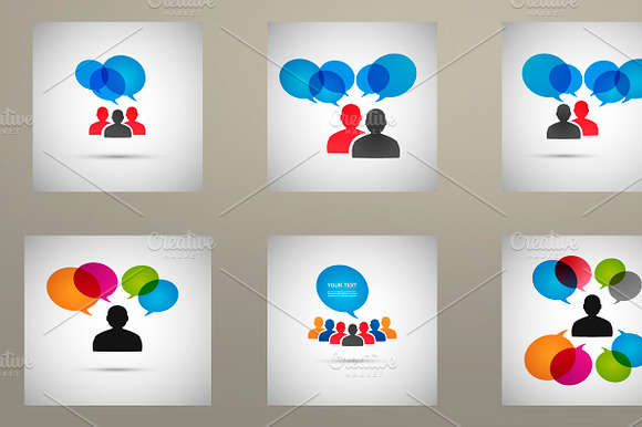Vector Set Icon Speech Dialog People