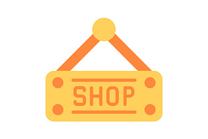 Shop Sign Flat Icon, a Duotone Icon by Pexelpy