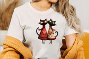 Quirky Valentines Cats Clipart  Bund, an Illustration by SVGArt (Thumbnail 5 of 8)