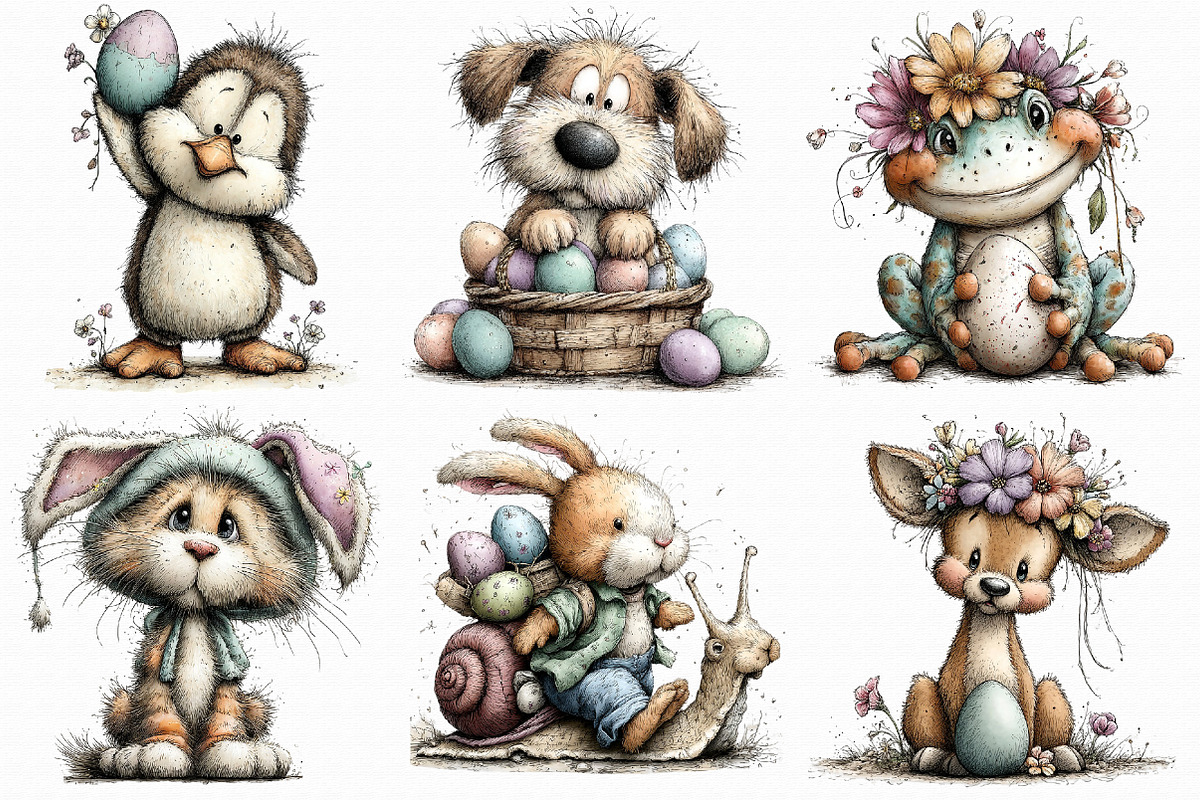 Whimsical Easter Animal Clipart, an Illustration by Libby Wishes (Photo 7 of 9)