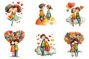 Dreamy Sweetheart Valentine Clipart, an Illustration by CreationArt (Thumbnail 4 of 5)