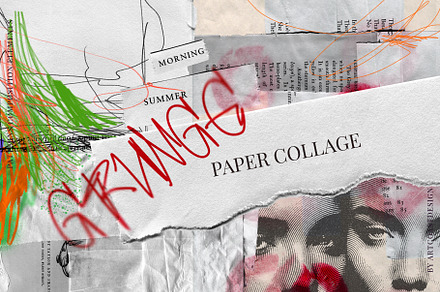 Grunge Paper Collage & Scribbles