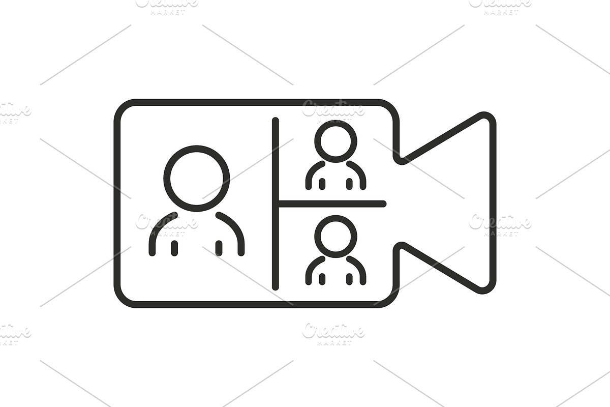virtual meeting icon, online video, an Outline Icon by 007NATALIIA