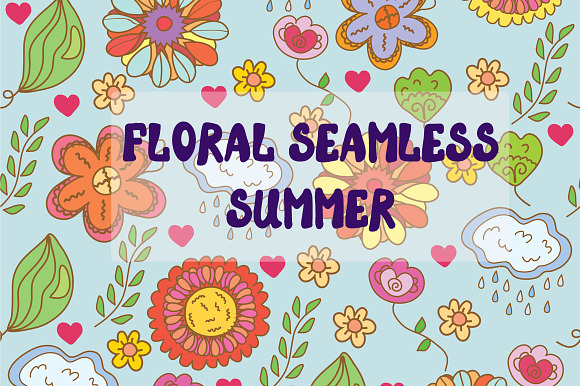 Floral seamless summer set preview 6