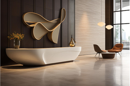 Modern hotel lobby interior design, an Architecture Photo by Ylivdesign