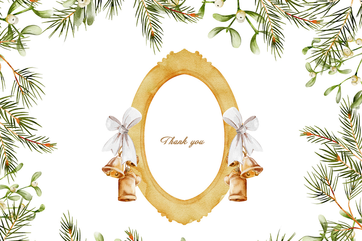 CHRISTMAS holiday Watercolor clipart, a Seasonal Illustration by Pattern + watercolor (Photo 17 of 17)