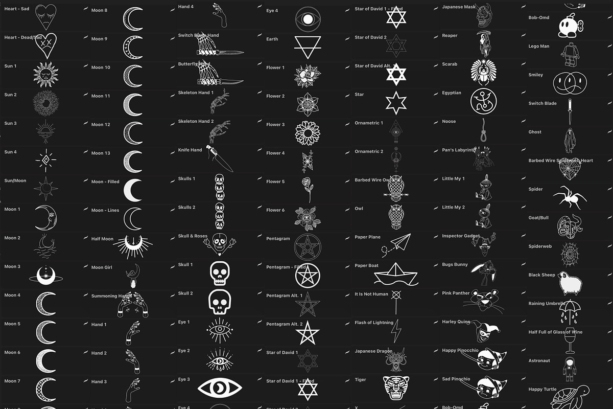 BUNDLE 1 - Tattoo Flash - Stamp Sets, a Brush Add-On by LA Studio Sthlm (Photo 17 of 17)