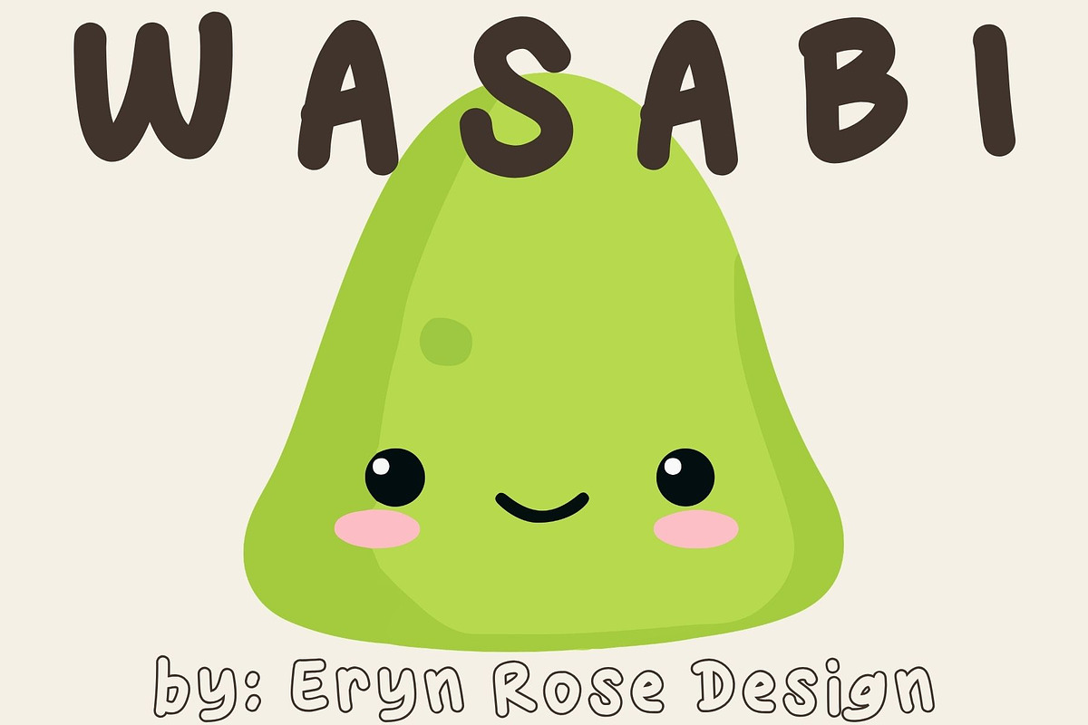 Wasabi a hand-lettered Bubbly Font, a Handwritten Font by Eryn Rose Design (Photo 10 of 12)