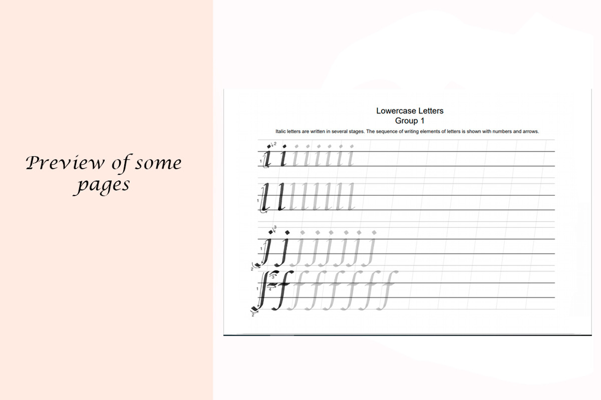 Italic calligraphy Guidelines, a Brochure Template by Line and Bloom (Photo 6 of 8)