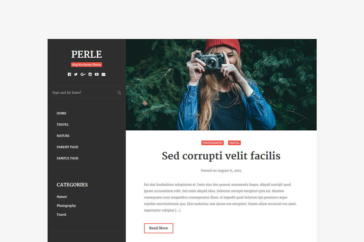 Perle | Content Focused Blog Theme, a WordPress Template by Sami Themes (Photo 1 of 2)