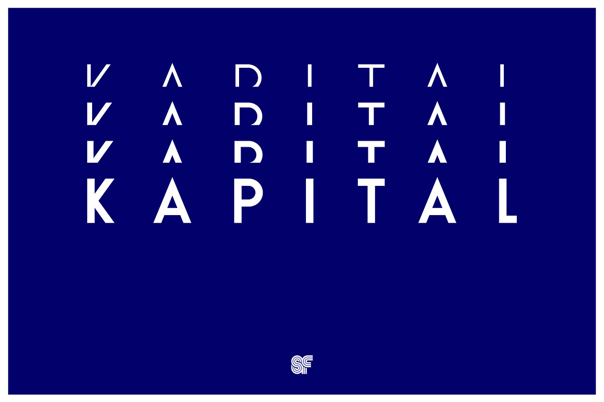 KAPITAL | 8 Fonts 4 Sans 4 Stencil, a Sans Serif Font by Superfried Font Shop (Photo 1 of 9)