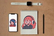 9 Cute Gamer Girl Wearing Headset, a Person Illustration by jongcreative (Thumbnail 3 of 6)
