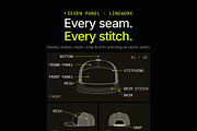 Hat Template - 7 Panel Hat, a Hat Mockup by Template Haven (Thumbnail 2 of 14)