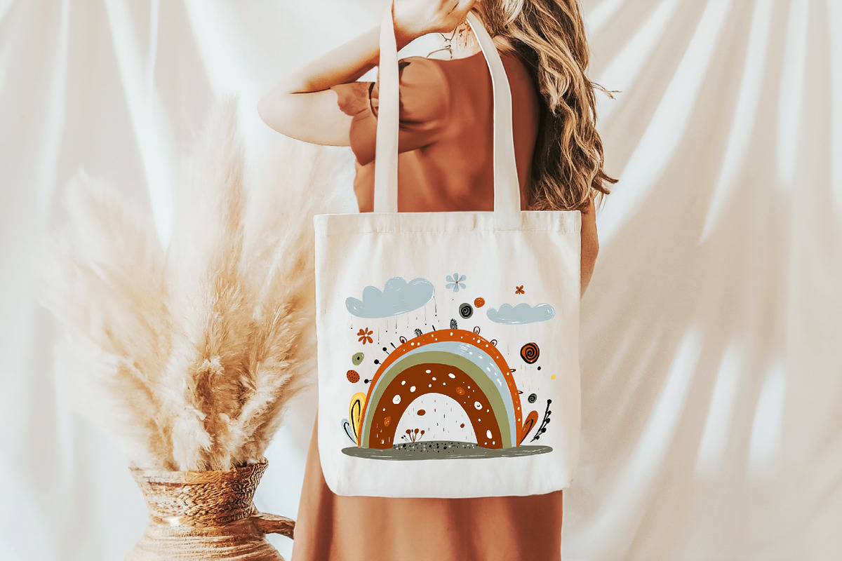 Cute Boho Retro Rainbow Clipart, a Seasonal Illustration by Designworld (Photo 8 of 9)