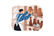 People do ceramics, pottery workshop, a Person Illustration by PaperTrident (Thumbnail 5 of 10)