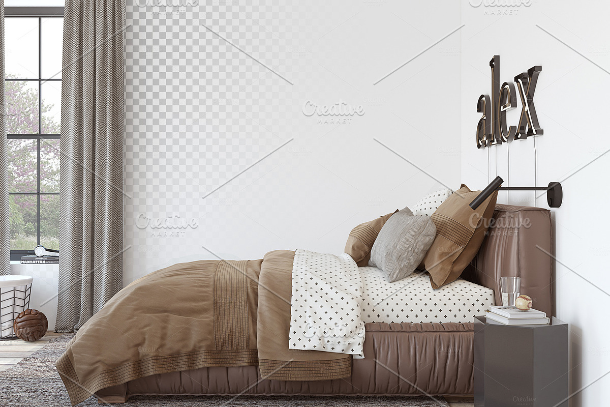TEENAGER's ROOM Wall&Frame Mockup, a Poster Template by MyHomeMockups (Photo 2 of 12)