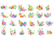 Watercolor floral collection, an Illustration by JaneLane (Thumbnail 2 of 3)
