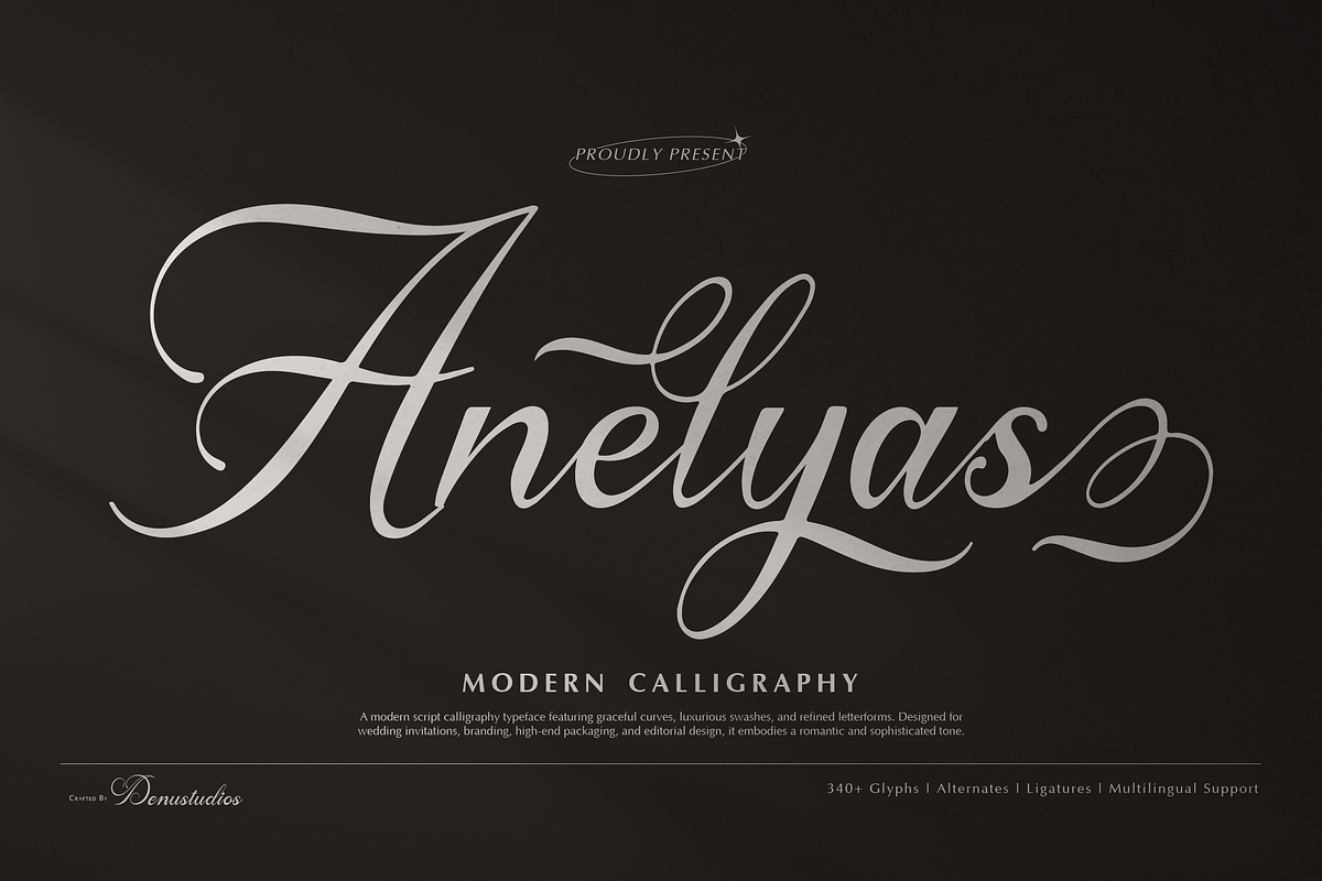 Anelyas | Modern Calligraphy, a Script Font by Denustudios (Photo 1 of 12)