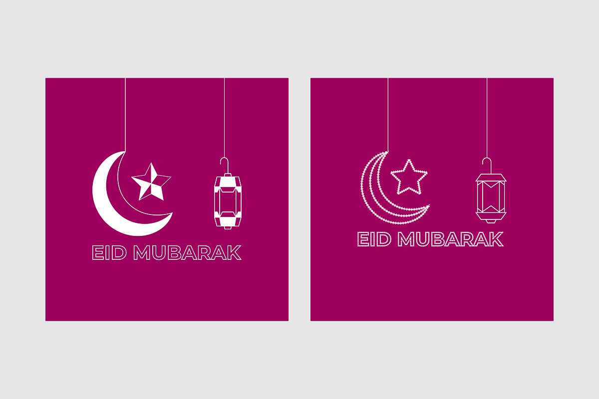Eid Mubarak Greeting Card, a Decorative Illustration by Lakhan1998 (Photo 2 of 6)
