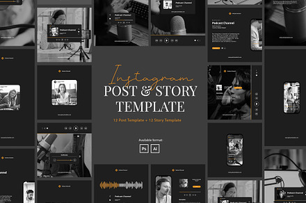 Set of Podcast Instagram Template