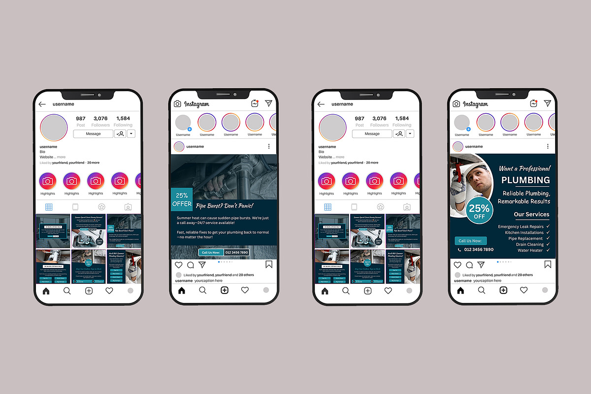 Plumbing - Canva - Handyman, a Social Media Template by Mohammad Sarfaraz (Photo 4 of 5)