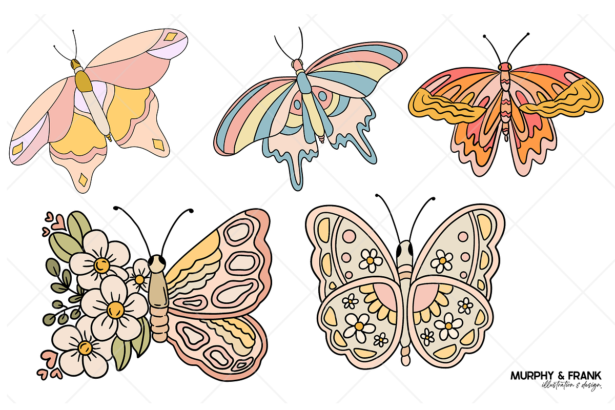 Butterfly Clipart Summer Clip Art, a Graphic by Murphy & Frank (Photo 2 of 5)