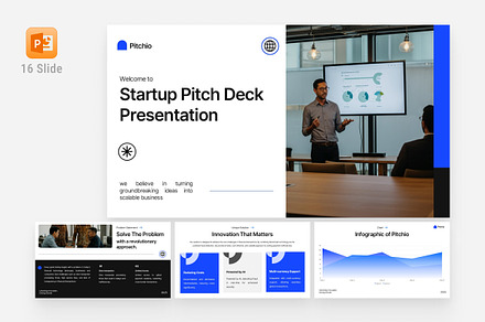 White Blue Modern Startup Pitch Deck