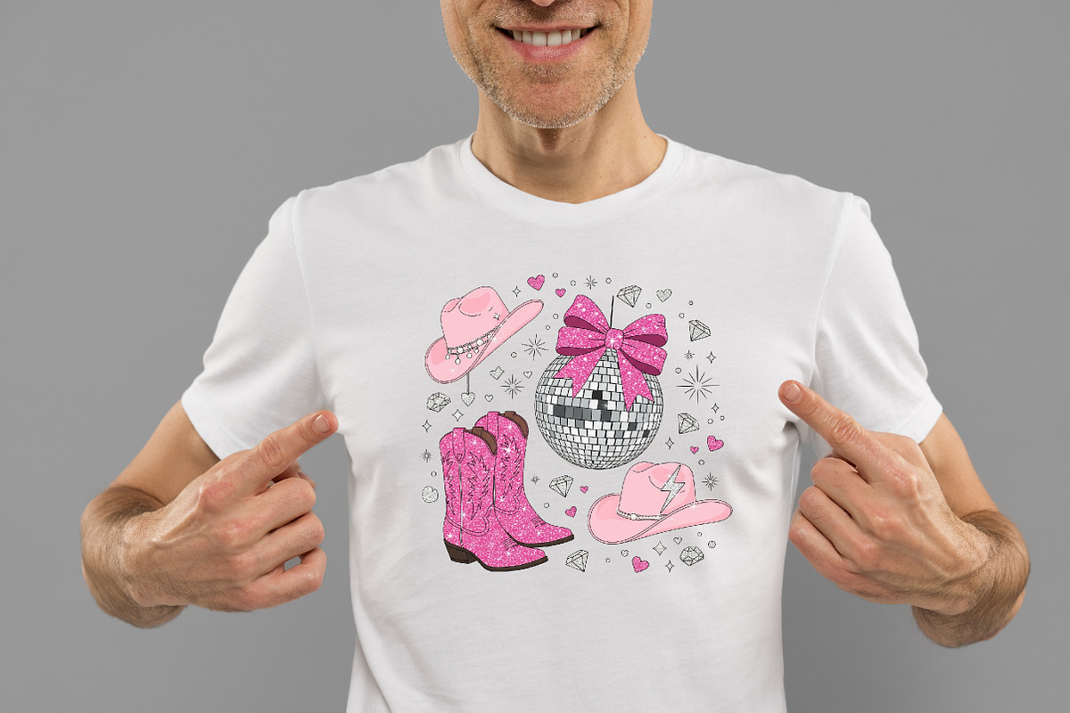Pink Cowgirl Disco PNG, an Illustration by Designworld (Photo 3 of 5)