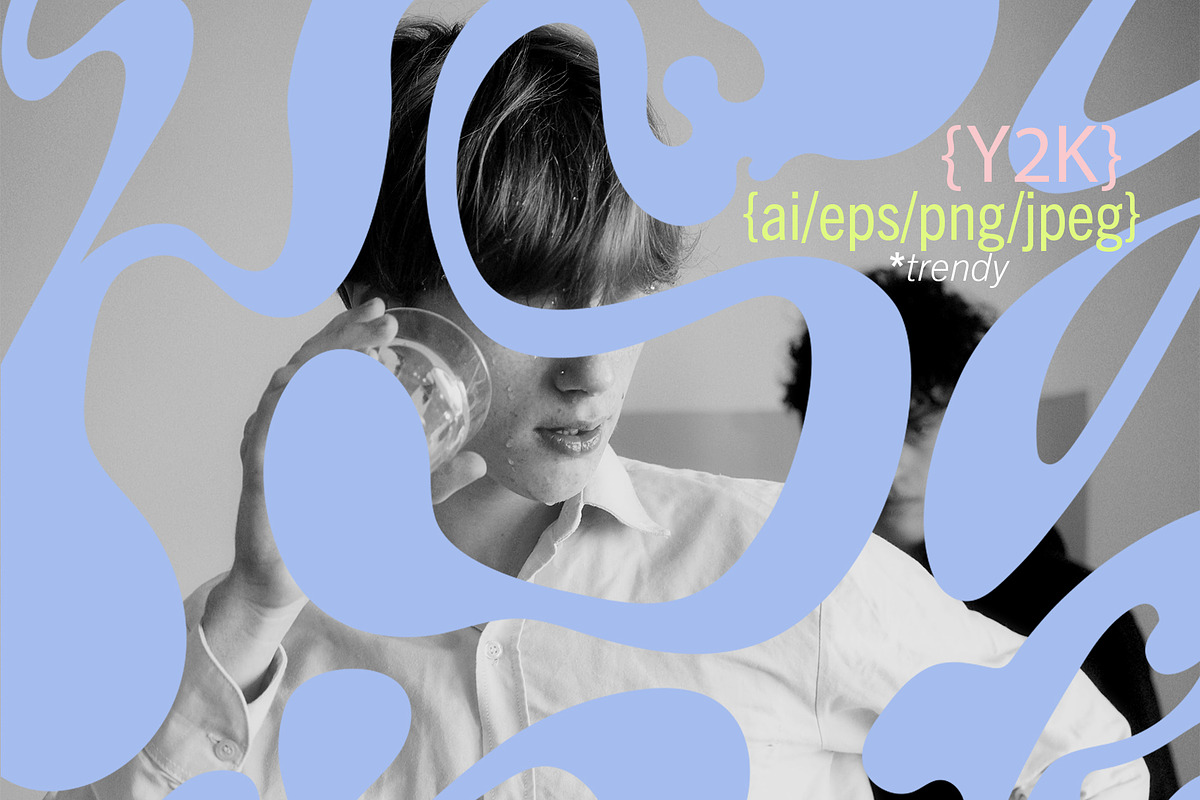 BUNDLE Y2K Lettering Liquid & Groovy, an Object Graphic by Oksana Trygub (Photo 31 of 53)