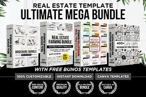 Real Estate Ultimate Mega Bundle, a Marketing Template by CreativeVinesStore