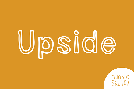 Upside Handwritten Outline Font