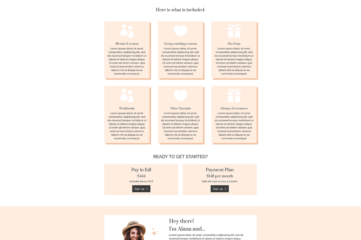 Divi Sales Pages - Alana, a Landing Page Template by Create & Bloom (Photo 3 of 4)