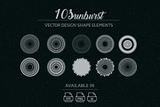 10 sunburst vector shape elements, an Object Graphic by Vova (Thumbnail 1 of 7)