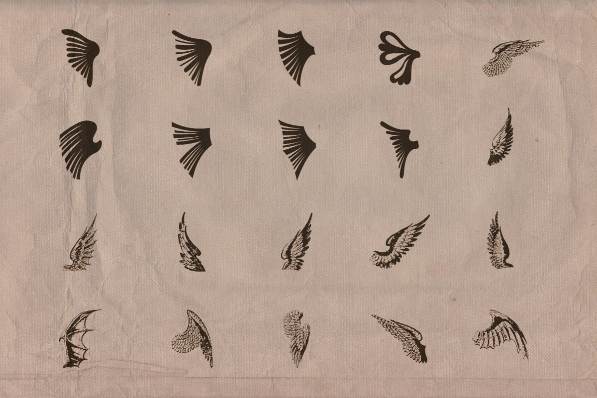 Retro/Vintage shapes - Wings, an Object Graphic by JumboDesign