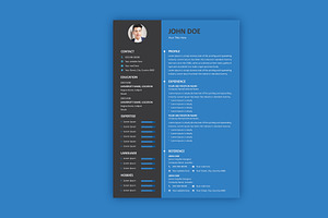 Minimal Resume Template Design