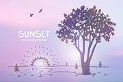 Sunset nature, an Illustration by JulianArt (Thumbnail 2 of 4)