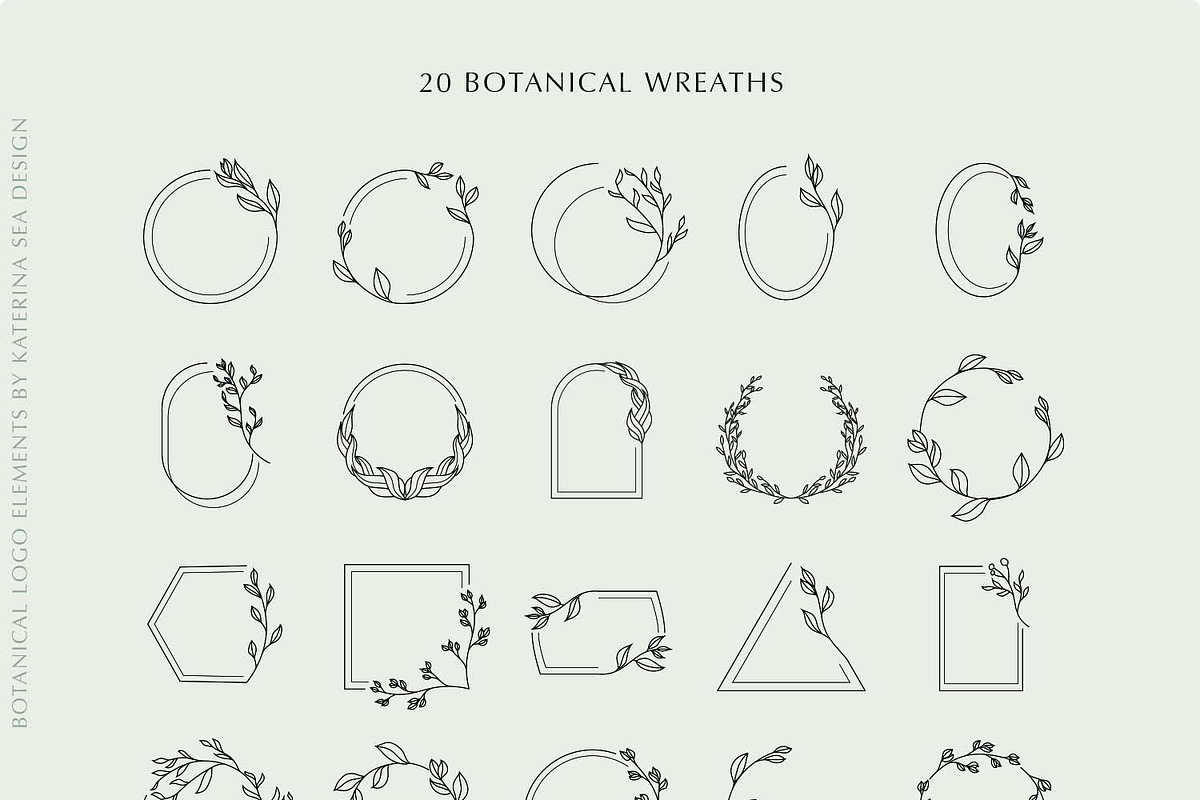 Botanical line art logo elements, a Branding & Logo Template by Katerina.Sea.Design (Photo 7 of 11)