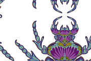 Floral Beetles Blue-Violet Vector, a Pattern Graphic by NayaChu (Thumbnail 4 of 7)