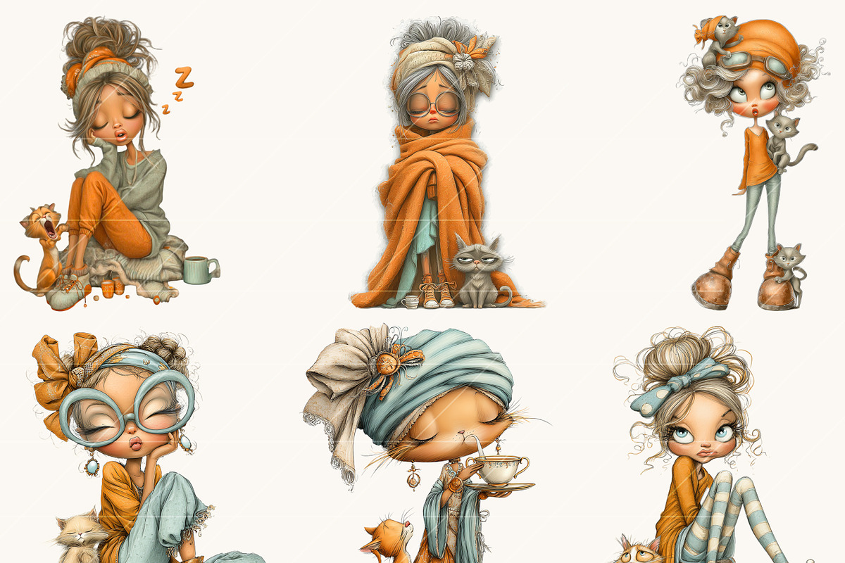 Whimsical Funny Lady Clipart, a Person Illustration by Design Scotch (Photo 2 of 8)