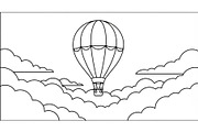 Hot Air Balloon Cloud Line Art bundl, an Illustration by Designer_Momina (Thumbnail 21 of 51)