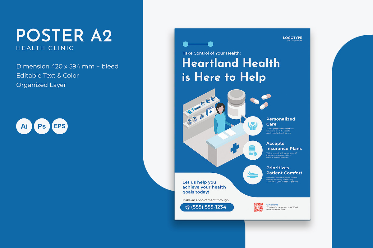 Health Clinic - Poster A2, a Design Template by VUNIRA (Photo 1 of 3)