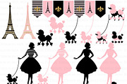 Paris Fashion Clipart+Pattern set, an Illustration by Mia's Graphic Design (Thumbnail 4 of 10)