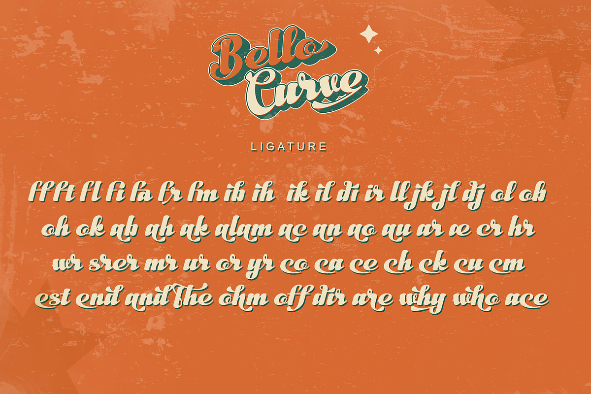 Bello Curve - Retro Script Font, a Script Font by Letterara (Photo 12 of 14)